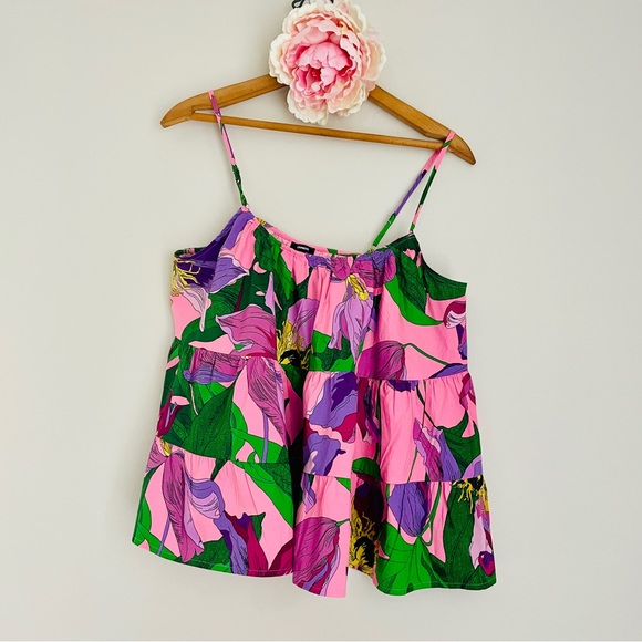 Express Tops - NWT Express Vibrant Botanical Floral Camisole Spaghetti Strap Top Small